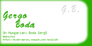 gergo boda business card